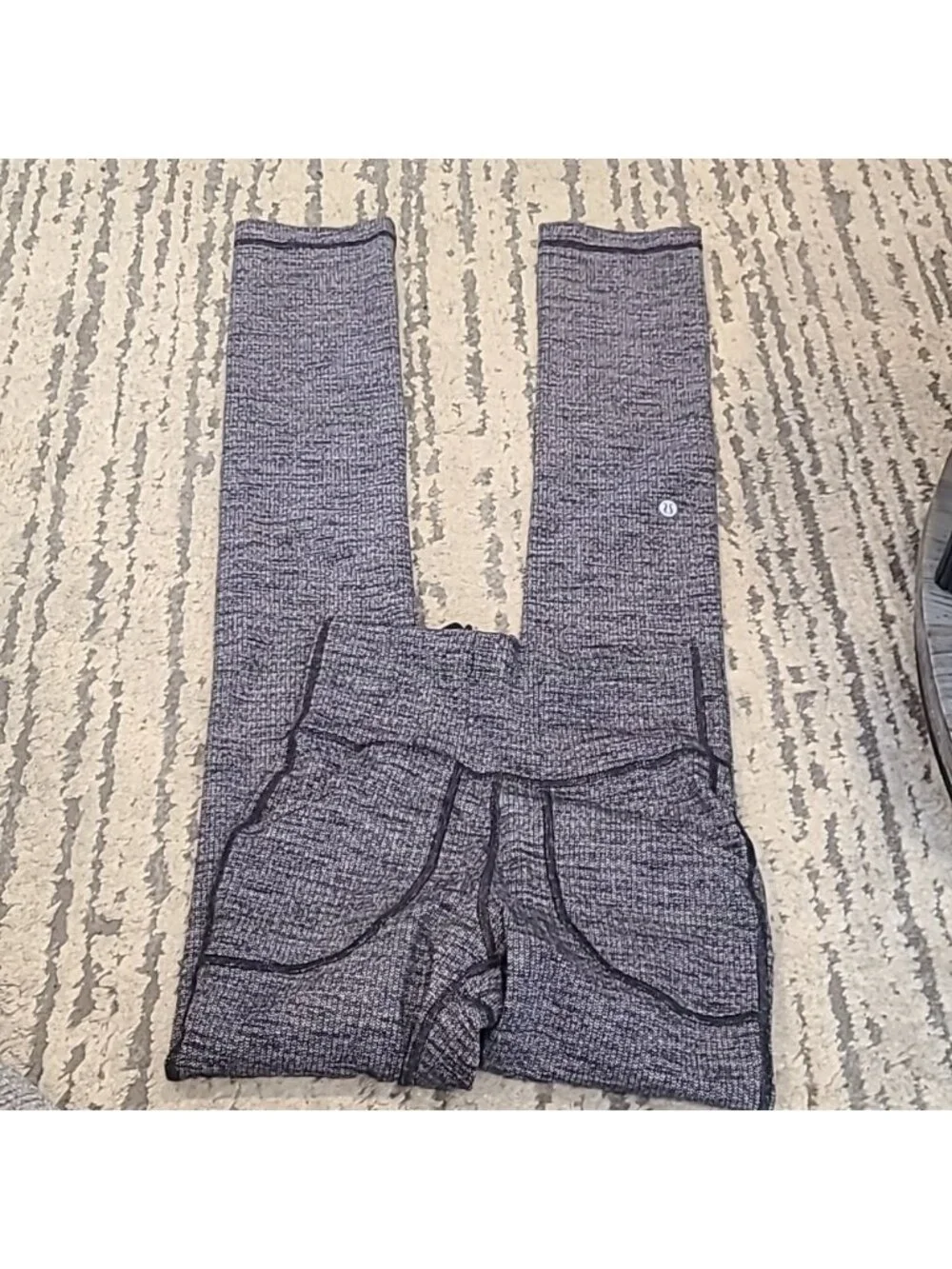 Lululemon Skinny Will Pant *Full-On Luon Variegated Knit Blk Heathered B…